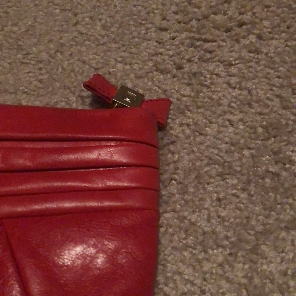 Liz Claiborne Red Leather Clutch - Picture 3 of 4